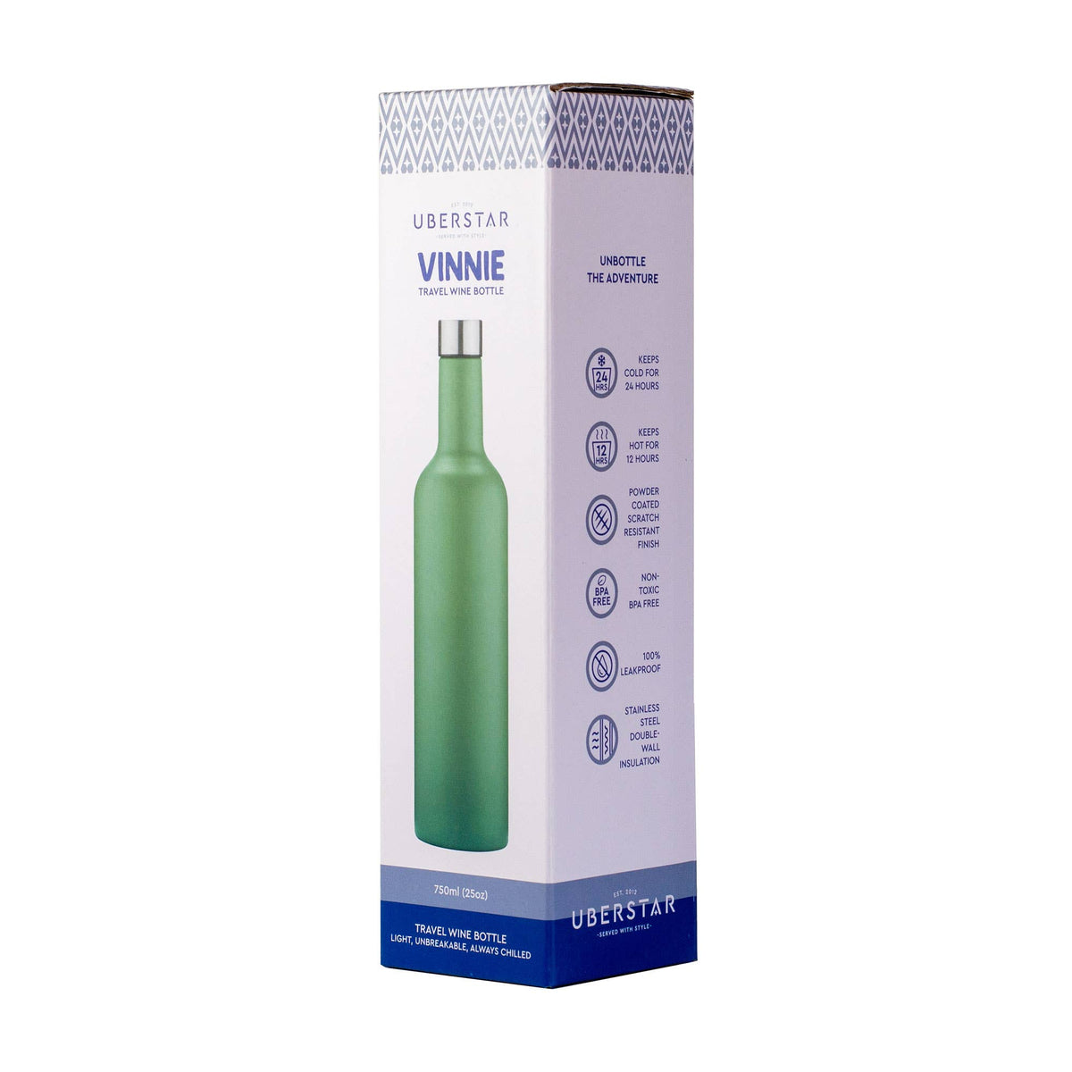 Double Wall Insulated Travel Wine Bottle - 750ml