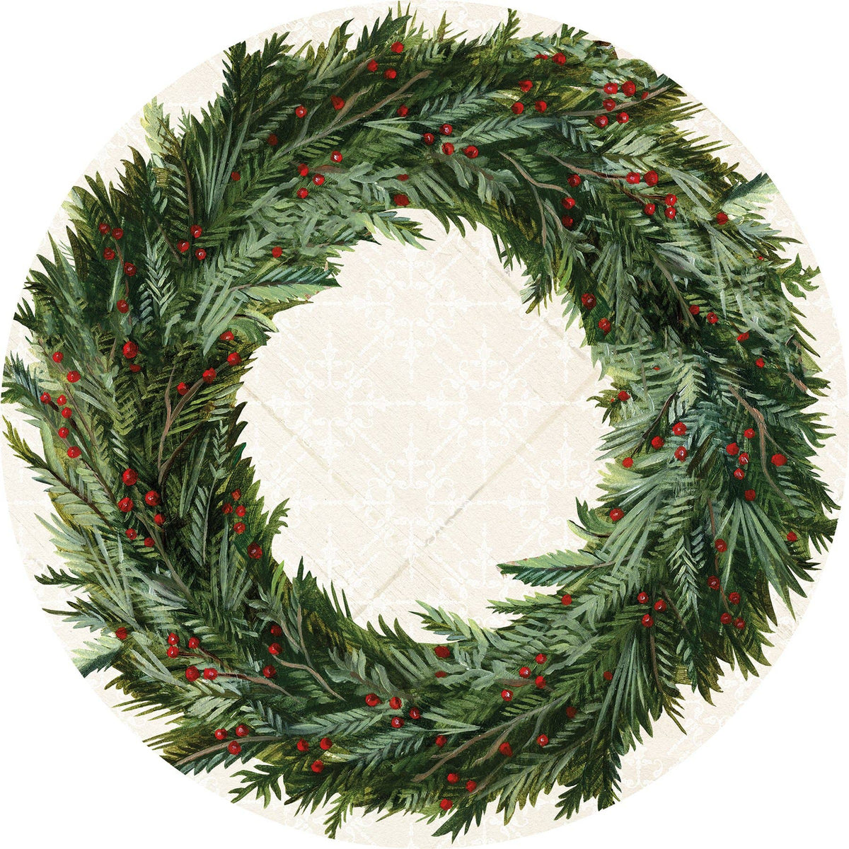 Paper Christmas Wreath Placemats (Set of 24)
