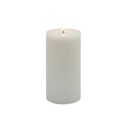 Large White Flameless Pillar Candle