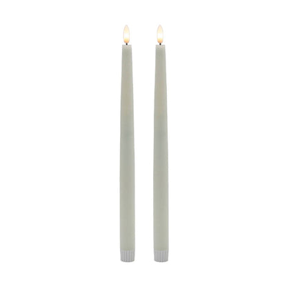 Tall White Flameless Taper Candles (2)