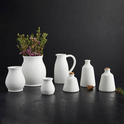 White Ceramic Cork Vase - Small
