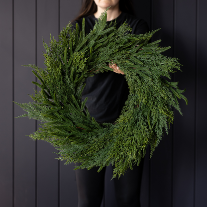 Norfolk & Cypress Mixed Real Touch Wreath - 24"