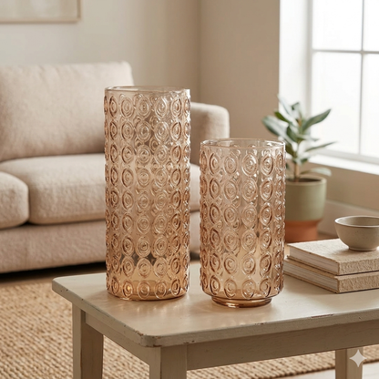 14”H Glass Vase - Pink