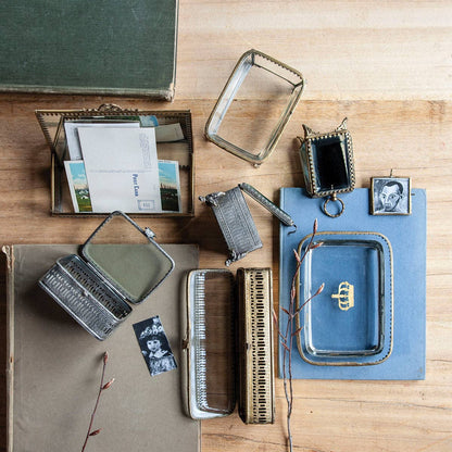 Vintage Rectangle Brass & Glass Box