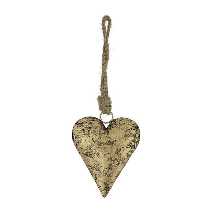 3x1.2x4" Hanging Iron Heart - Burnt Gold