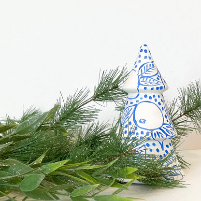 Blue and White Citrus Mini Christmas Tree|Jessica Reynolds Art