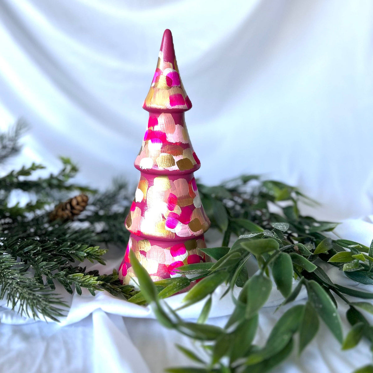 Deep Pink Christmas Tree|Jessica Reynolds Art