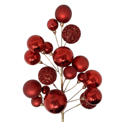 Mixed Shiny/Matte Ball Spray 30" - Red