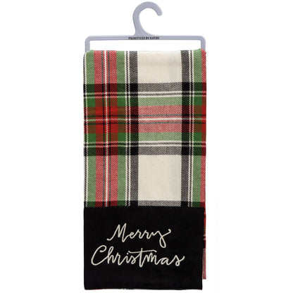 Merry Christmas Plaid Kitchen Towel