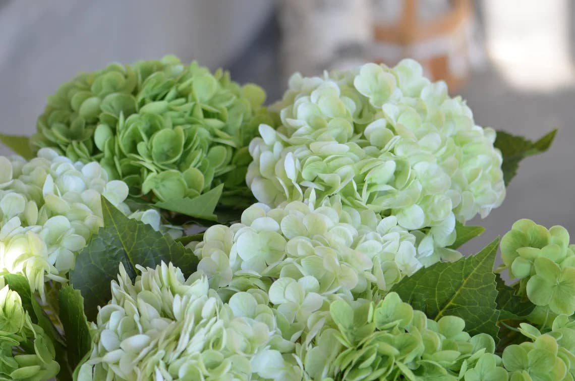 18" Realistic Real Touch Artificial Hydrangea Stem
