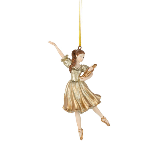 Gold/cream Painted Clara Ballerina Ornament
