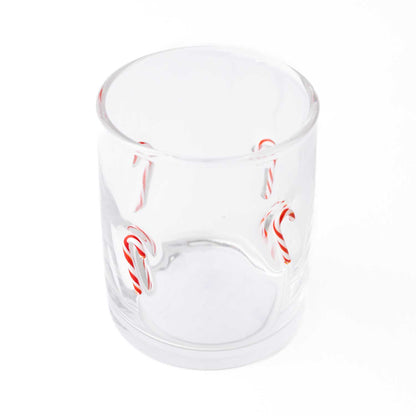 Candy Cane Icon Bead Drinking Glass, 8 oz