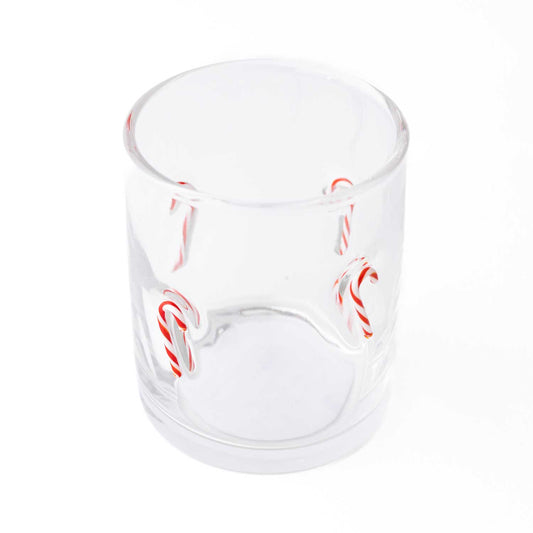 Candy Cane Icon Bead Drinking Glass, 8 oz