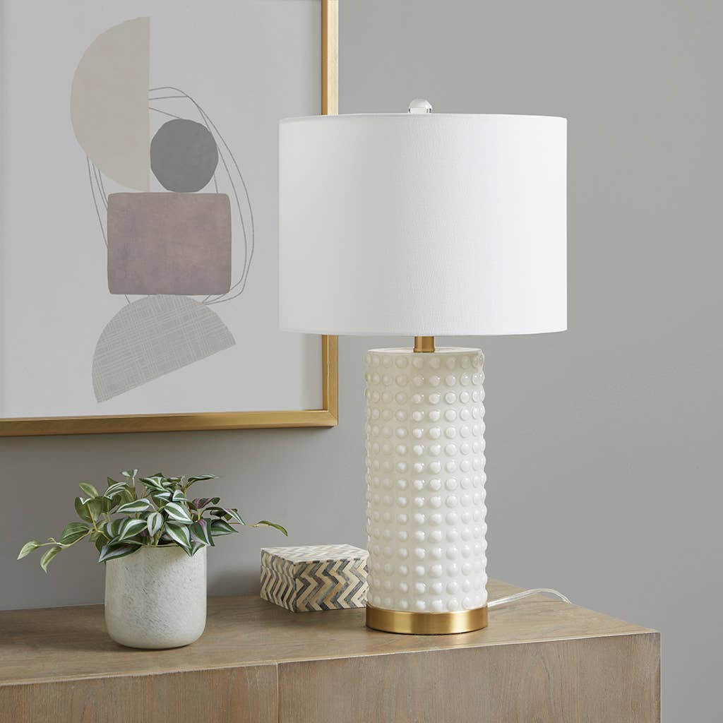 Glass Textured Dot Table Lamp