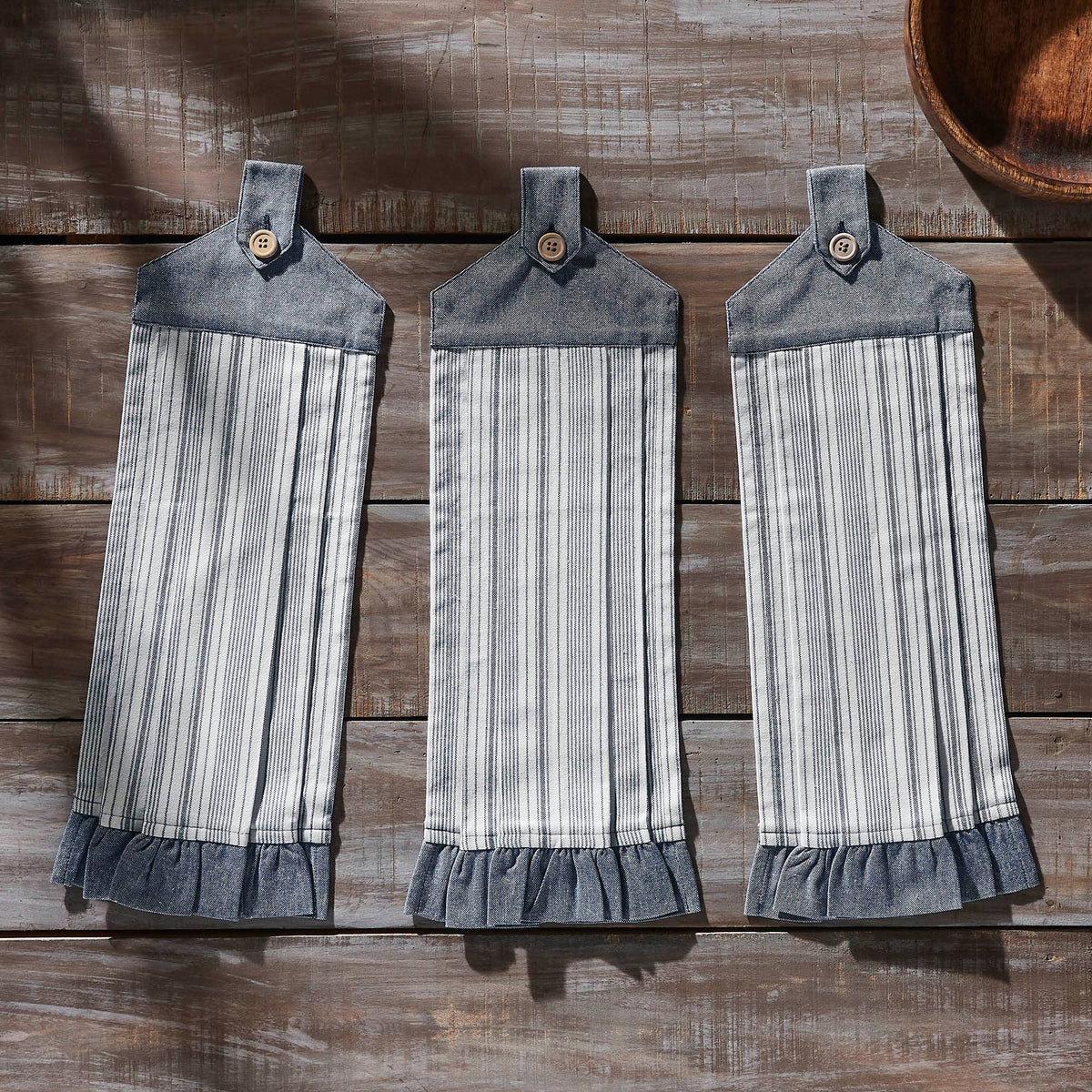 Sawyer Mill Blue Ticking Stripe Kitchen Towel 3pc
