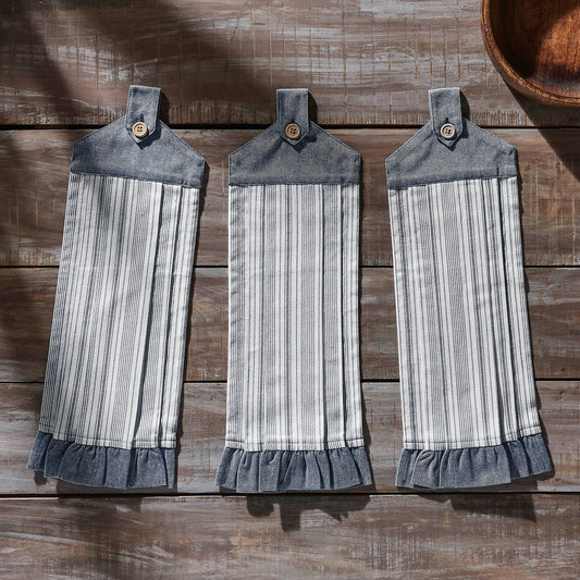 Sawyer Mill Blue Ticking Stripe Kitchen Towel 3pc