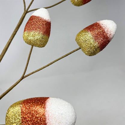 27" Glittered Candy Corn Spray
