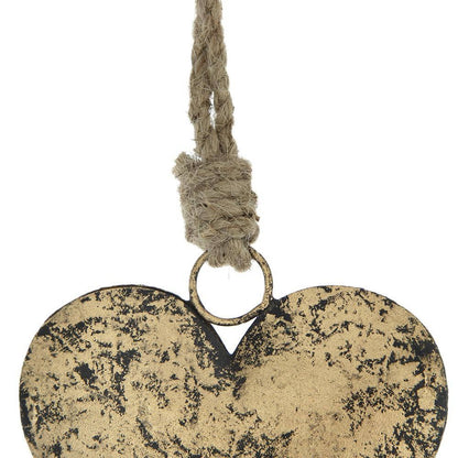 3x1.2x4" Hanging Iron Heart - Burnt Gold