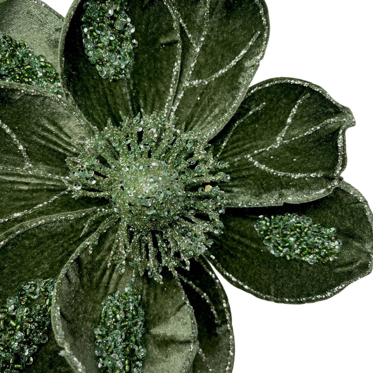 Sage Green Velvet Magnolia Stem H:17" Dia:17"