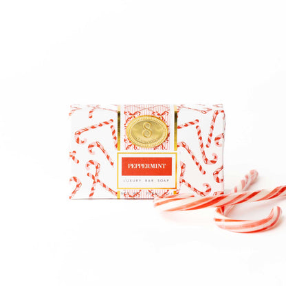 Peppermint Candy Cane Wrapped Bar Soap