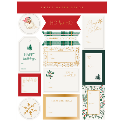 Holiday Classic Gift Tags Set - Stickers Set