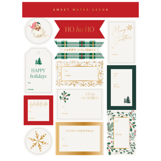 Holiday Classic Gift Tags Set - Stickers Set
