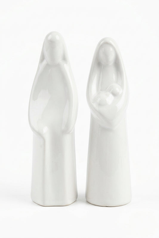 Stoneware Mary & Joseph with Baby Jesus