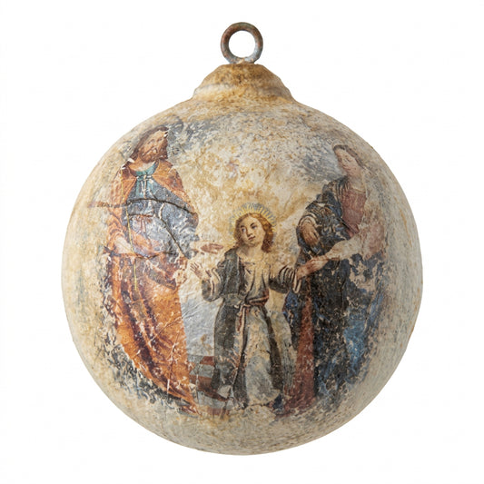 Holy Family Large Metal Ornament 6”
